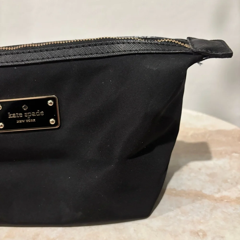 Kate Spade zip nylon cosmetic bag